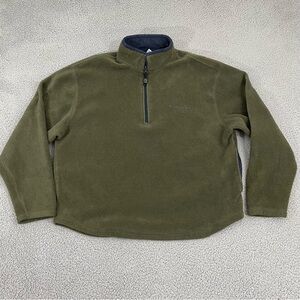 Old Navy 1/4 Zip Pullover Men XL Olive Fleece Sweatshirt
